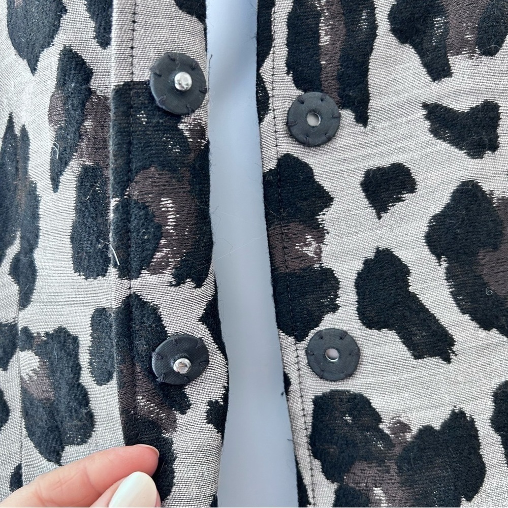 LAFAYETTE 148 Wool Jacquard Leopard Print Blazer Size 6 - Picture 7 of 13